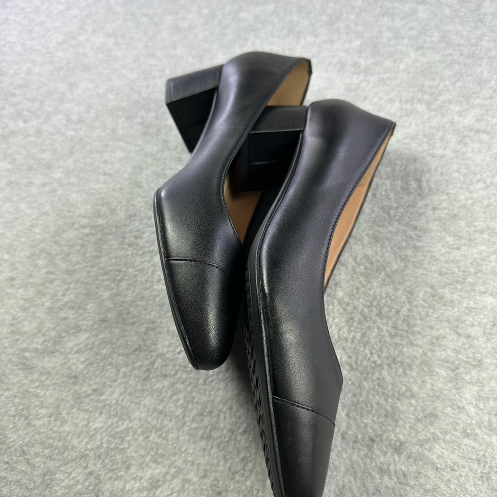 Cole Haan W16074 The Go-To Black Waterproof Leather Block Heel Pumps Women's 7.5 - Picture 7 of 7